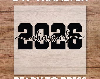 Class of 2026 DTF Transfer, Ready to Press Retro Senior Mom Design