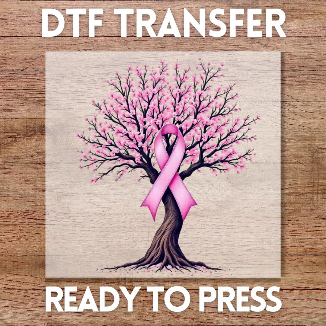 Breast Cancer Awareness Tree DTF Transfer, Ready to Press Hope, Family ...