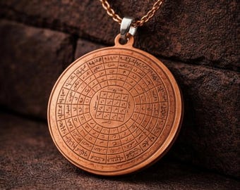 Cennetul Esma Ochronny Naszyjnik z Miedzianym Medalionem Modlitewnym Amuletem Ochronnym Unisex