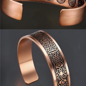 Brazalete de cobre para hombre y mujer con oraciones protectoras imagen 2