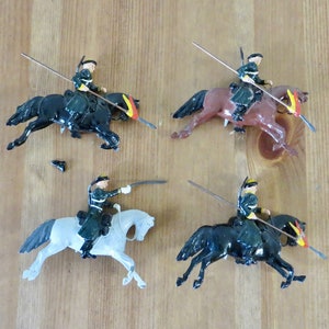 RARE Vintage Britain&#39;s Ltd. Toy Soldiers on Horses / Lot of 4 / MM