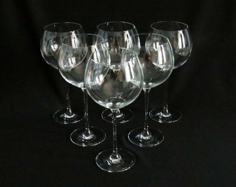 LENOX BALLOON WINE Glasses - Set of 6 / Tall 9.5" Wine Glasses with "Lenox" etched on bases / Vintage glassware