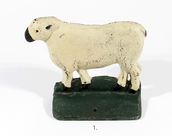 Vintage Cast Iron SHEEP DOORSTOP - 6 3/8&quot; Long x 4.75&quot; Tall - Choose One / Possibly Hubley