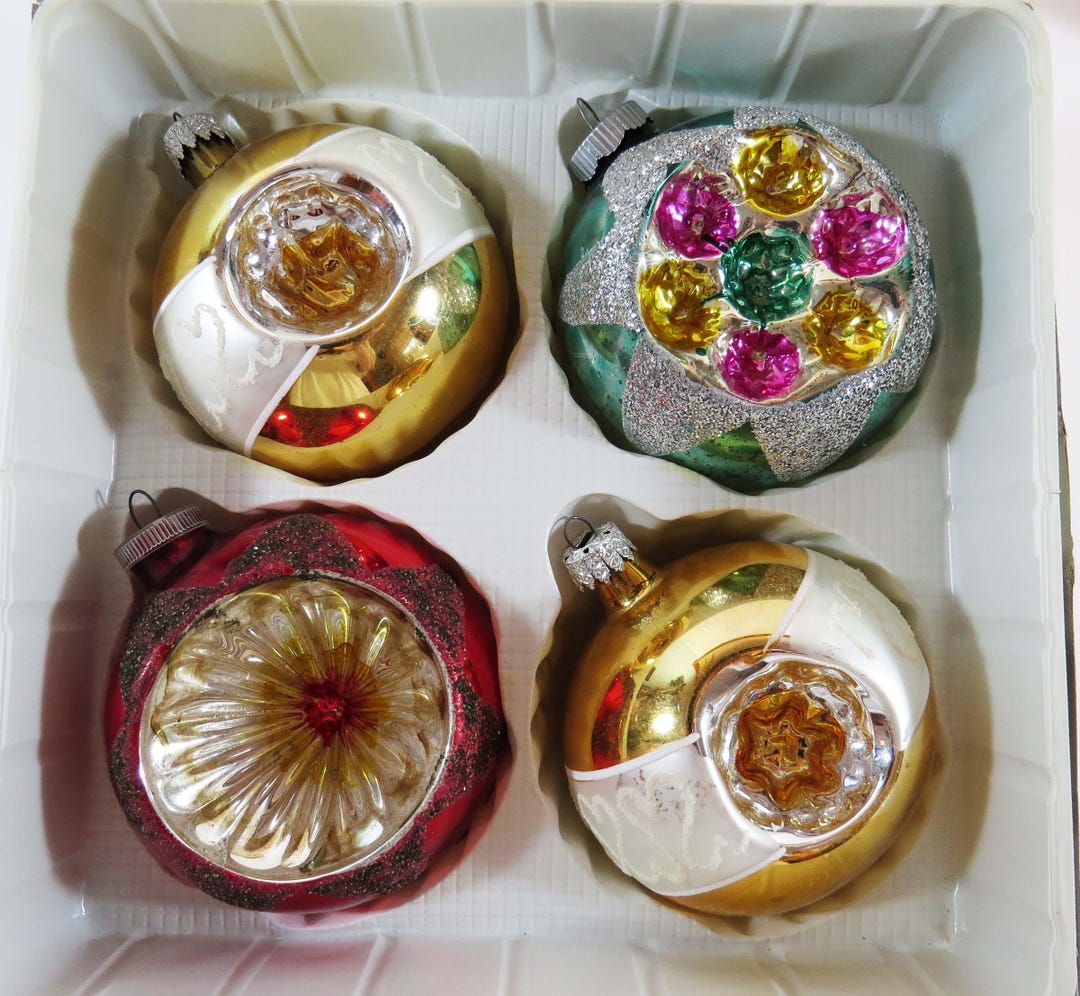 Vintage West German Mercury Glass Christmas Ornaments - Set of 4 - Etsy