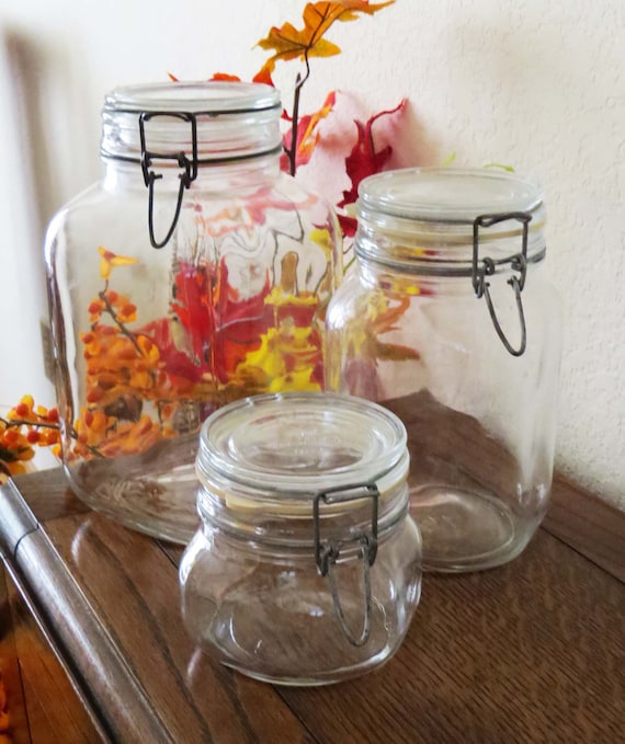 Glass Canisters w/ Lids (Set-3)