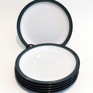 DENBY-LANGLEY England Set/6 &quot;Greenwich&quot; 10.25 Dinner Plates -  MCM Stoneware