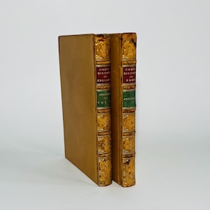 Antique &quot;Comic History of Rome & Comic History of England&quot; Books Set/2 by Gilbert a &#39;Beckett w 20 Color Plates by John Leech 1848-1851