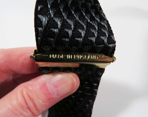 Vintage Black & SILVER TRIANGLE Ribbon SUSPENDERS… - image 4
