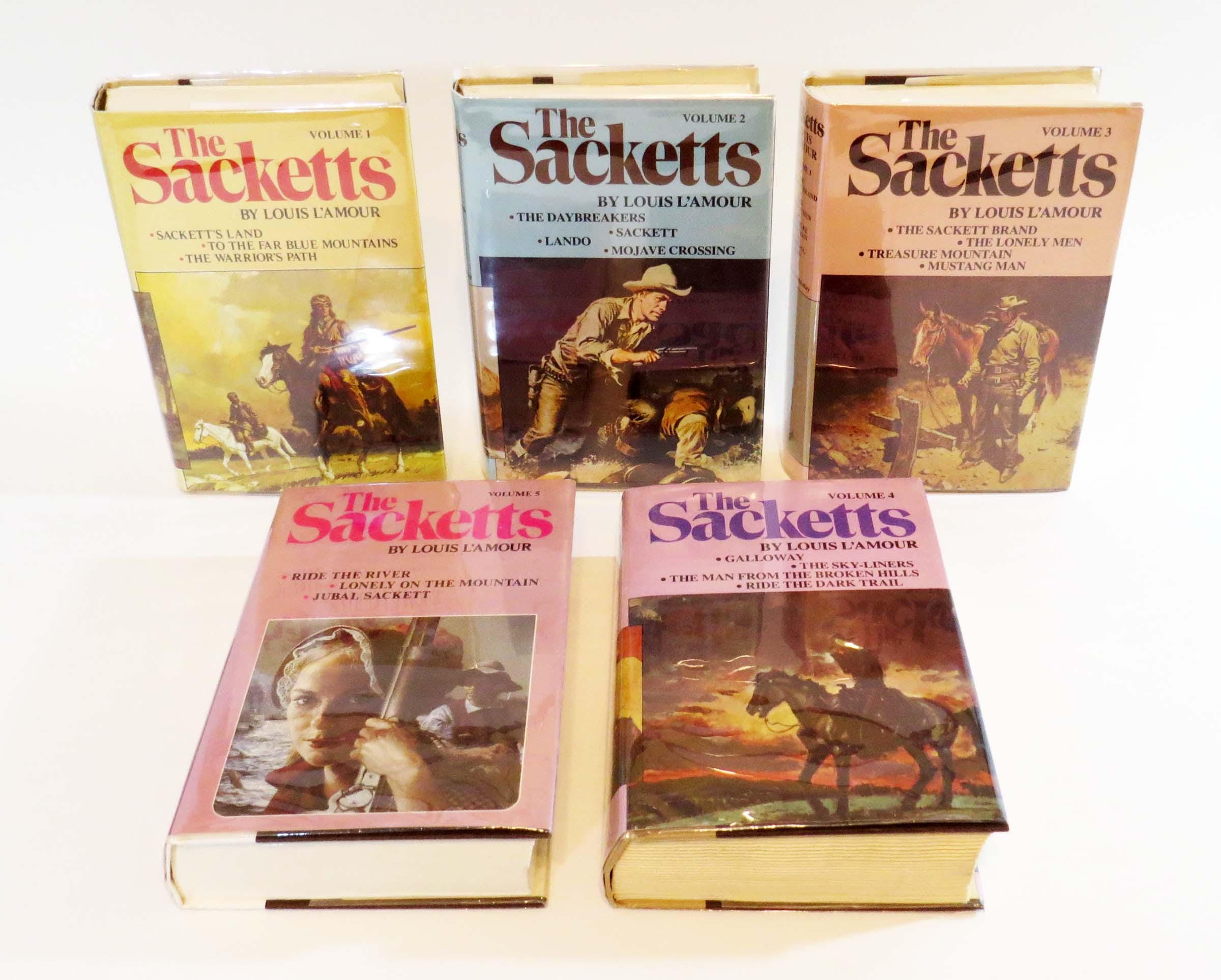 THE SACKETTS Collection by Louis L'amour / Hardbound Editions, Volumes 1-5 With 18 Novels-short Stories / Book Club Editions 1980 - Etsy