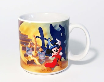 Rare Disney FANTASIA MICKEY MOUSE Ceramic Mug / 4&quot; Disney Sorcercer&#39;s Apprentice Mug for Disney Company in Japan for Disney Fans / Gift Mug
