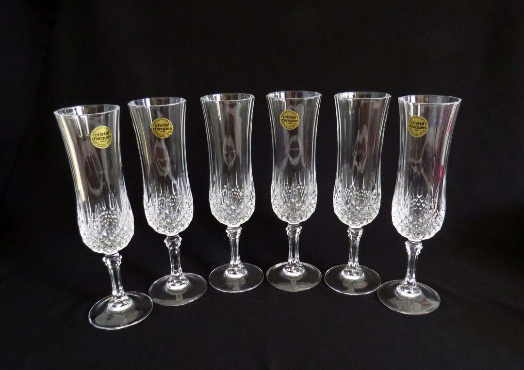 Vtg Set/6 Cristal D'arques LONGCHAMPS Champagne Flutes 24 Etsy