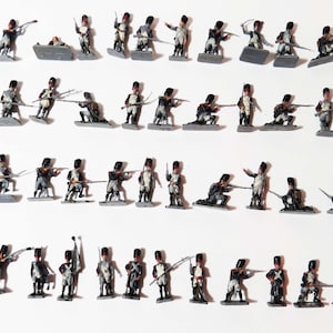 Vintage AIRFIX FRENCH GRENADIERS Imperial Guard 1815 / Hand-Painted Set of 45 Military Infantry Figures: 1/72 Scale Historic Plastic Figures