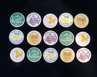 25 Vintage HAWAIIAN Milk Bottle Caps - NOS - Cardboard - Foremost & Haleakala Dairies, Hawaii - SCRAPBOOK - Paper Ephemera - Art Supply