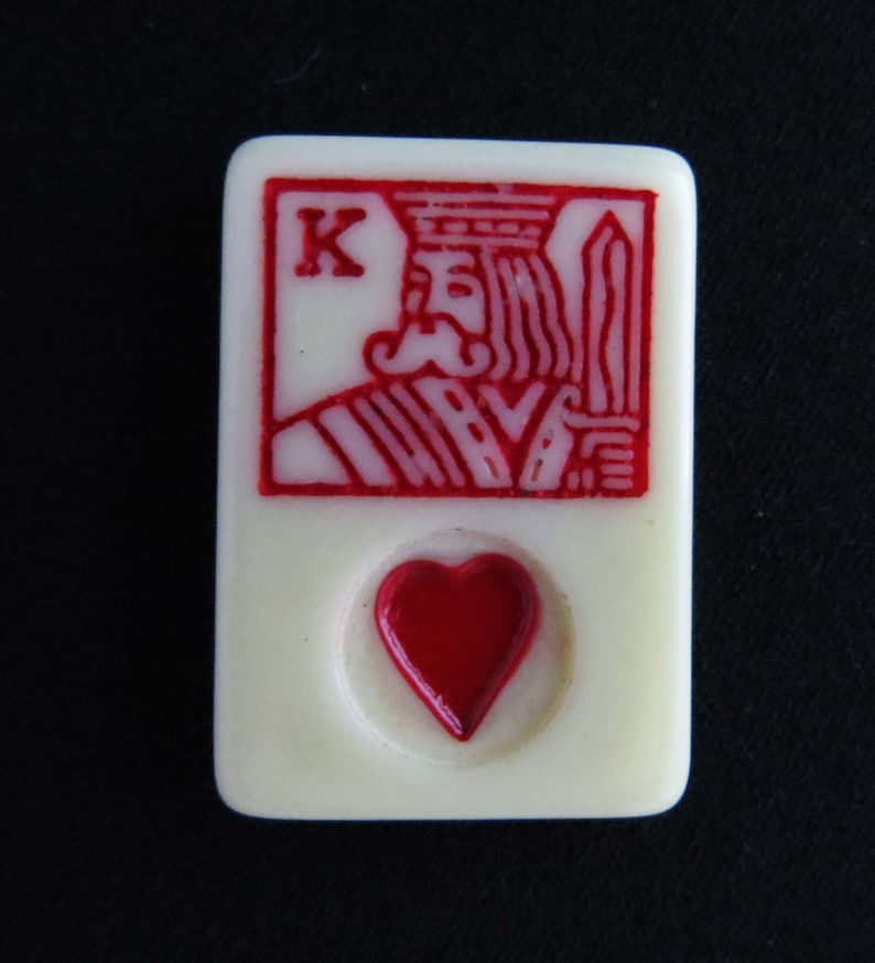 3 Missing Cards /& no Jokers Vintage Set of Rare PLAYING CARD TILES with 49 Cards 1.5 Long x 1 Wide x .25 Deep