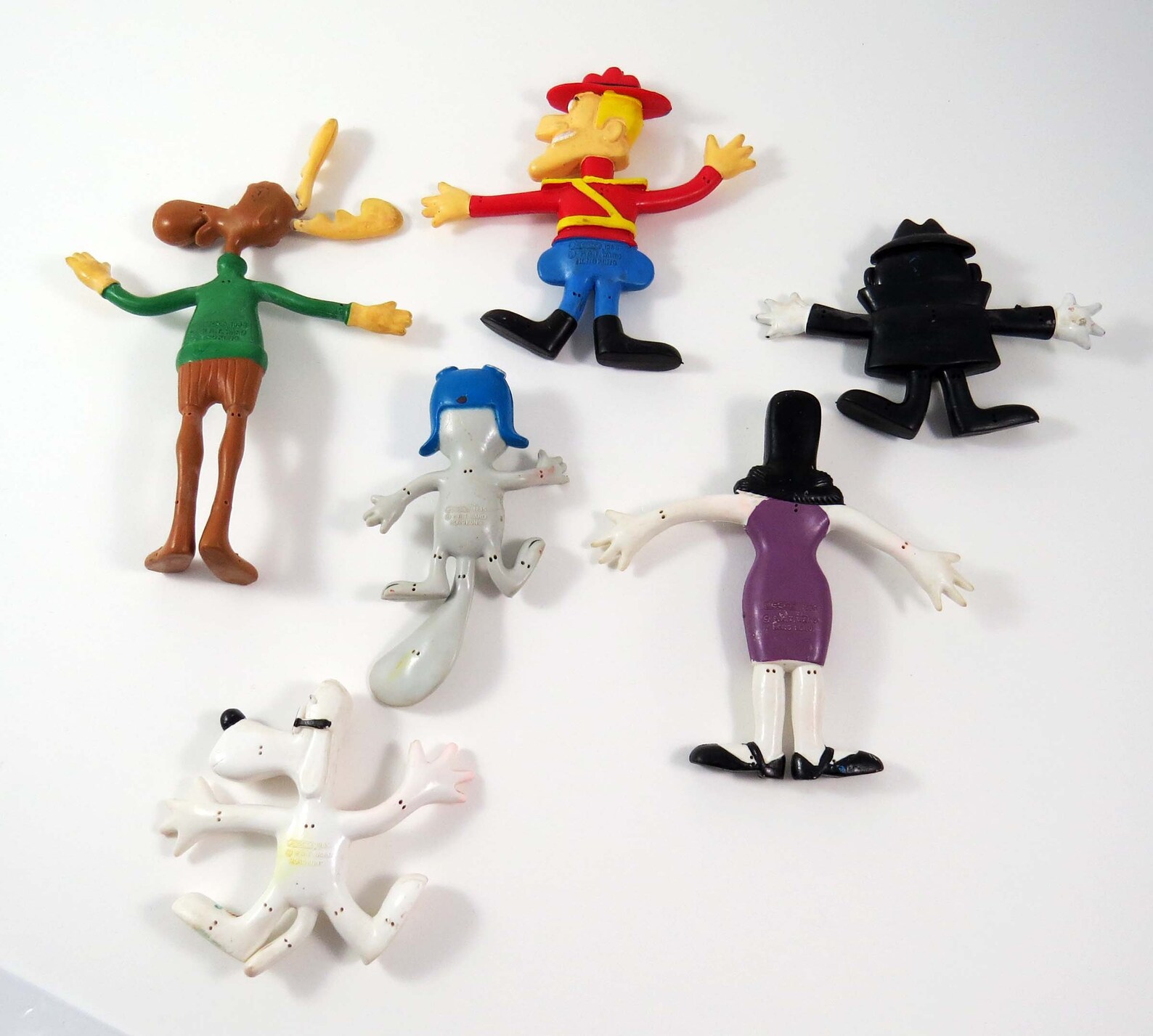 Rocky and Bullwinkle Character Set of 6 six 1985 Jesco - Etsy