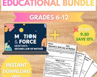 Newton’s 2nd Law of Motion Bundle | Worksheet + Slideshow
