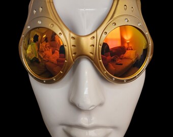 Oakley Over The Top Disruptive Design Sunglasses Gold Frame Orange Lenses #Y2K