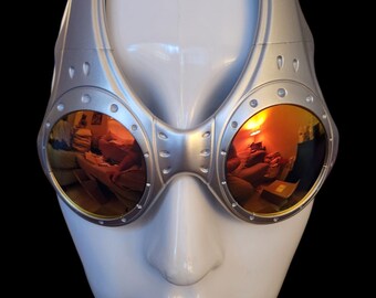 Oakley Over The Top Disruptive Design Sunglasses Sliver Frame Orange Lenses #Y2K