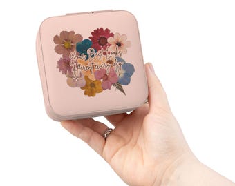 Vintage Floral Bouquet Jewelry Travel Case | Compact Ring Earring Organizer