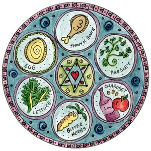 Be Free Print, Seder Plate Artwork, Jewish Wall Art, Passover Decor ...