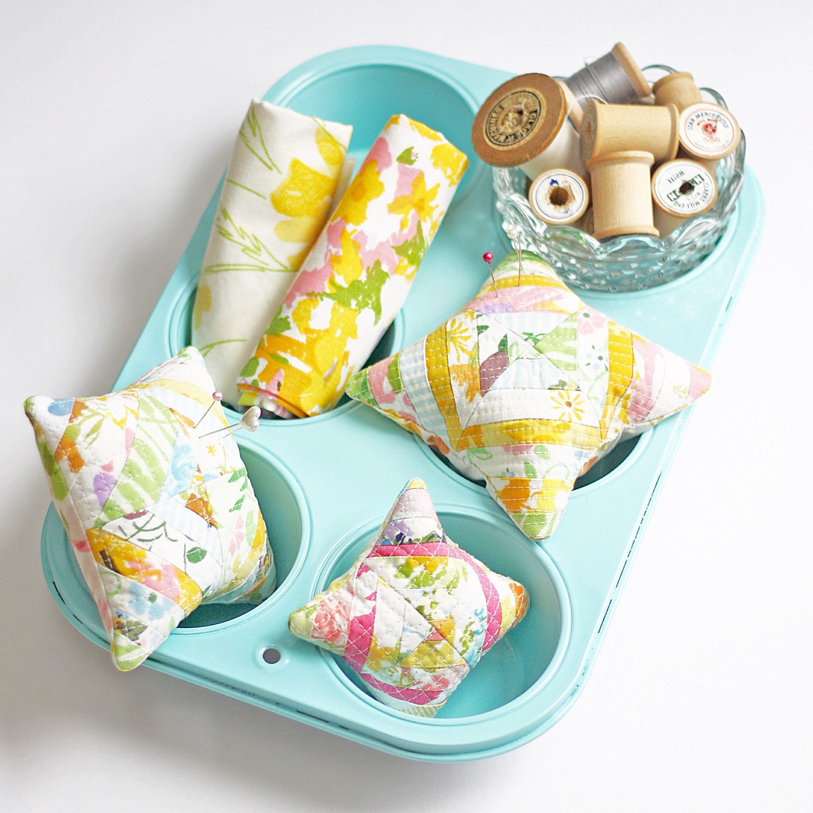 Pincushion Kit Pin Cushion Kit Quilted Pin Cushion Quilting Etsy