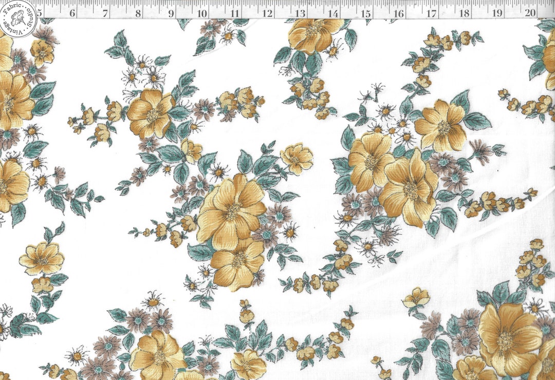 Vintage Sheet Fabric by the Half Yard Classic Percale Vintage Etsy UK