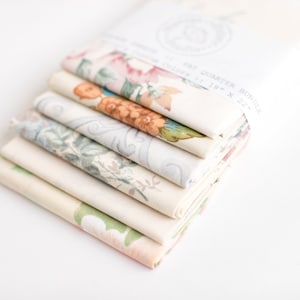 Fat Quarter Bundle of 6 Vintage Sheets, Quilting Fabric, Vintage Sheet Fat Quarters, 18x22, Cream Colors, Beige, Cream, retro patchwork image 7