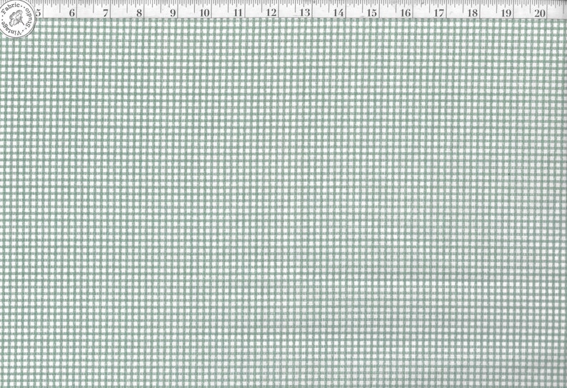 44 wide cool colors Vintage Sheet Yardage by the half yard BTHY vintage sheet fabric pastel green small scale gingham