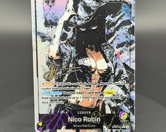 TEXTURIERTE Nico Robin OP-09 One Piece Custom TCG Leader Card Proxy