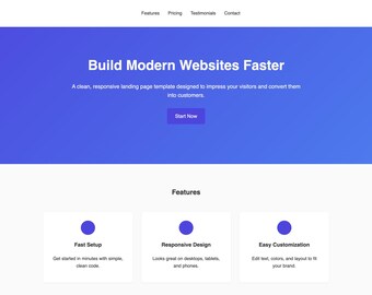 Modèle de page de destination adaptative | HTML CSS JavaScript Site Web | Conception moderne d'entreprise ou de portefeuille