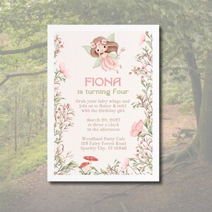 Fairy 4th Birthday Invite & Thank You (Edit in Canva, Instant Digital Download)