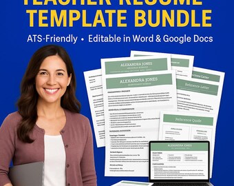 Teacher Resume Template Bundle: ATS-Friendly, MS Word & Google Docs