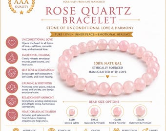 Rose Quartz Bracelet – Handmade Brazilian Crystal Bracelet for Love & Heart Chakra