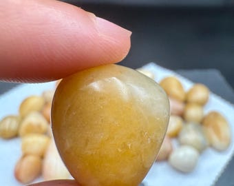 Gele jaspis getrommelde steen – natuurlijk kristal voor vertrouwen, bescherming, kracht en positieve energie
