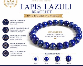 AAA Lapis Lazuli Bracelet – Natural Crystal Wisdom