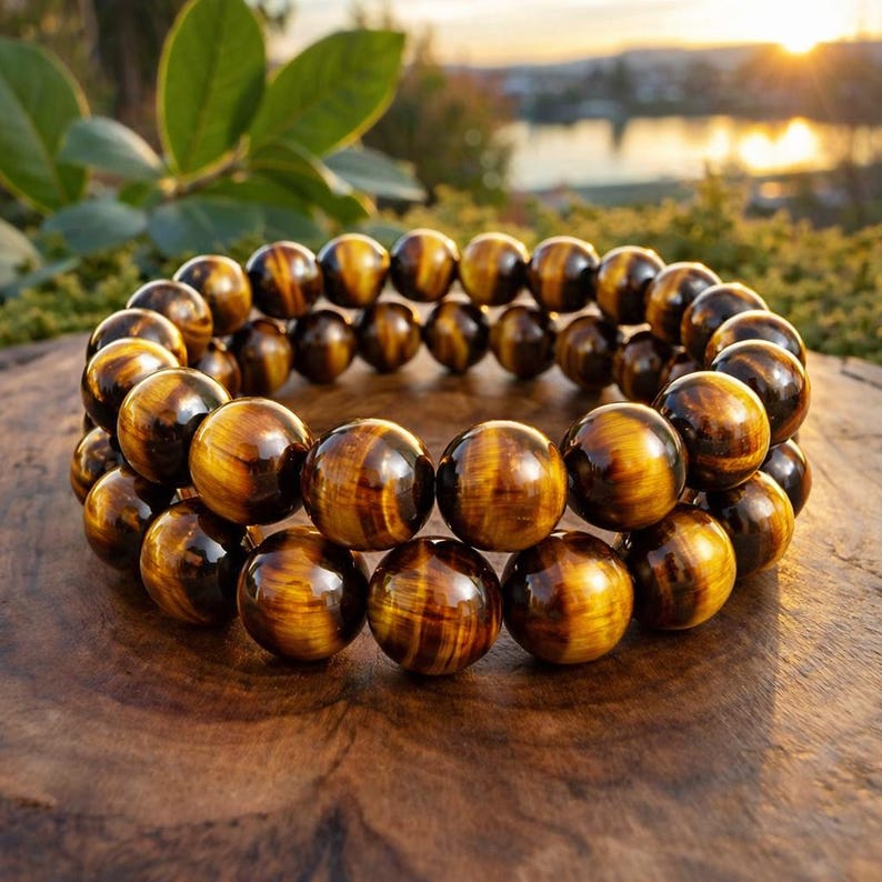 Natural Tiger Eye Bracelet - AAA+ |6mm 8mm 10mm 12mm | Protection Wealth Confidence | Unisex image 1