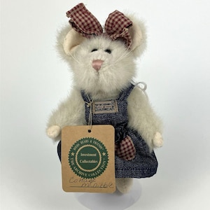 Boyds Cottage McNibble Mouse 1999 | Outfit & Plush Mouse VTG 7" #91673