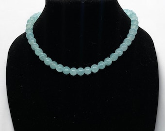 Cerulean Blue bead necklace  (nickel-free closures)