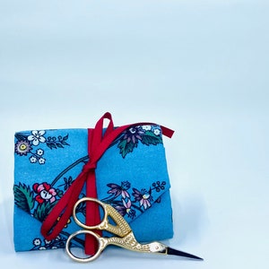 DIY 18th Century Floral Blue Print Sewing Kit