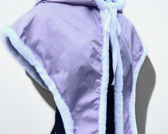 1820's Lilac Silk short Mantlette with fur trim