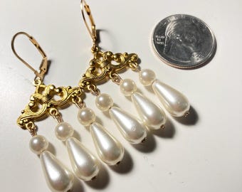 Teardrop Chandelier Earrings (Nickel-free closures)
