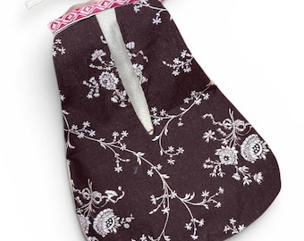 18th century Brown cotton chintz pocket