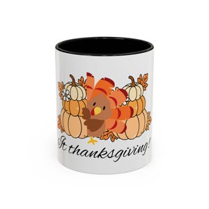 Thanksgiving Turkey & Pumpkin Mug: Autumn Coffee Drinkware