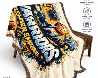 Golden State Basketball gewebte Decke, Krieger werfen, Fan Geschenk, gemütliche Sport Wohnkultur