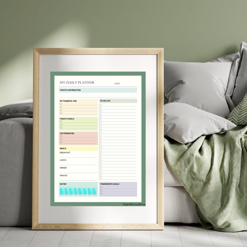 Printable Daily Planner | Minimalist Planner Page | Productivity PDF ...