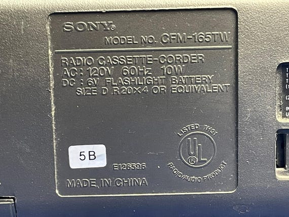 Vintage Sony Radio Cassette-corder CFM-165TW Radio AM/FM - Etsy