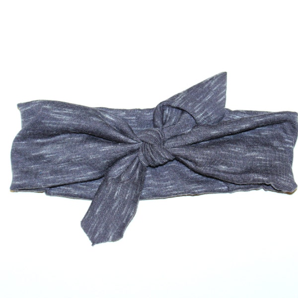 Wrap Collection - TEEN/ADULT Charcoal and White Heathered head wrap/scarf/ headband / adult / spring / summer / nautical