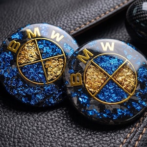 Custom Luxury Emblem, Bespoke Handcrafted Badge, Forged Carbon Gold Leaf Shell Inlay Custom Car Crest Fits Any Vehicle Model, Made to Order