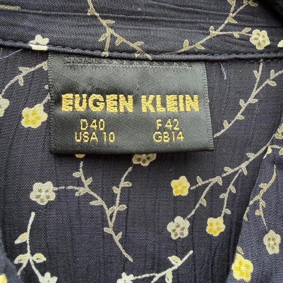 Vintage Eugen Klein Black Ditsy Floral Button Up Shirt View 3