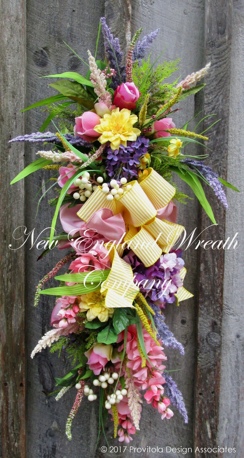 Floral Swag Spring Wreath Country French Wreath Victorian Etsy